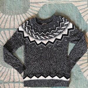 Old Navy Fair Isle Black Marl Sweater